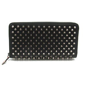 Christian Louboutin round long wallet leather studs black